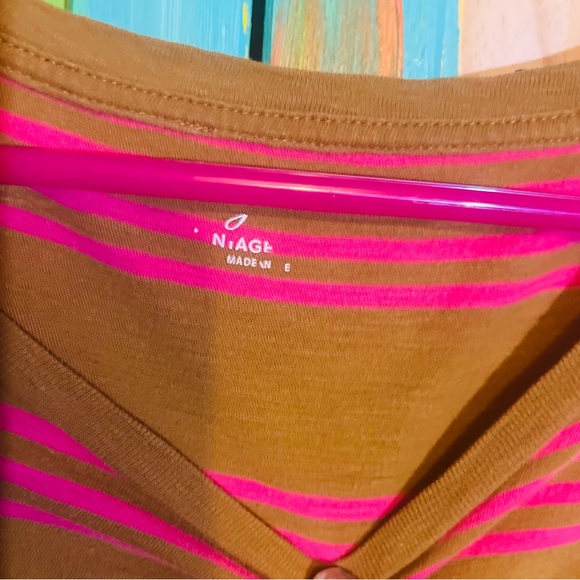 J. Crew Striped Shirt in Pink and Pea Green - Picture 7 of 9